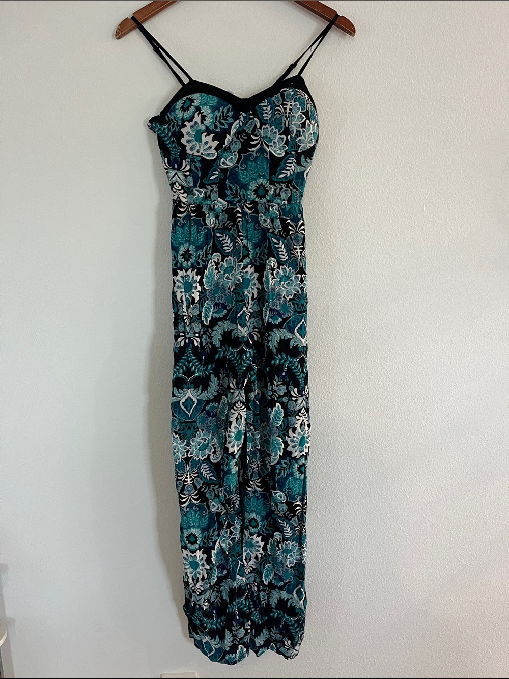 Xhilaration Blue & Black Printed Sleeveless Jumpsuit
